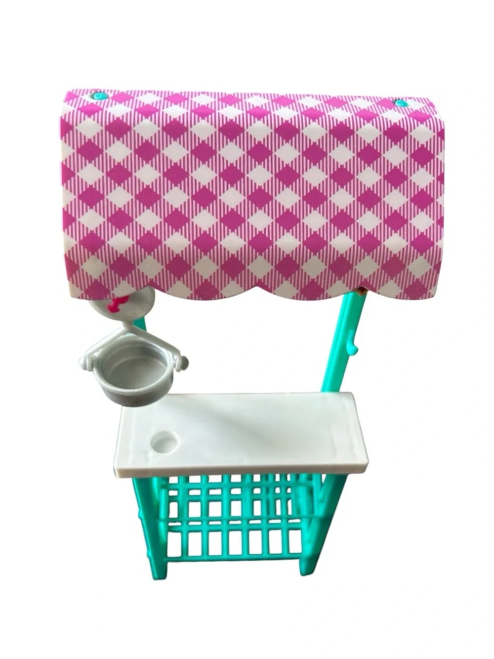 Barbie Farmers Market Stand Replacement Food Cart Gingham Canopy Mattel 2021